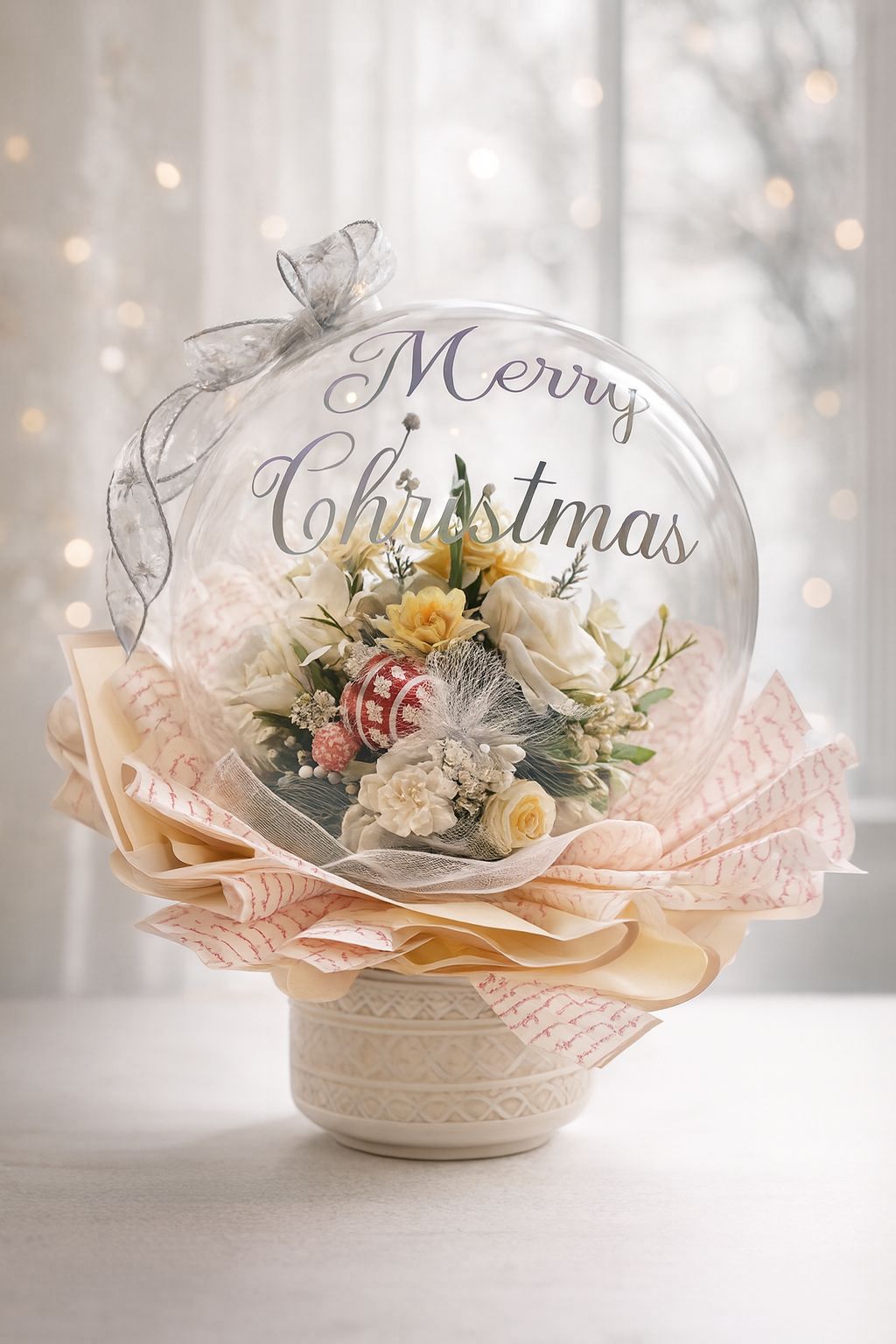 Merry Christmas petal dome